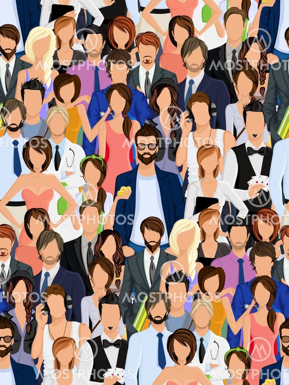 Group of people seamless pattern