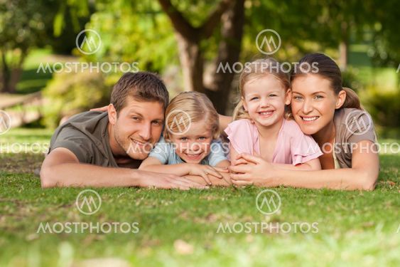 Lovely family in the park