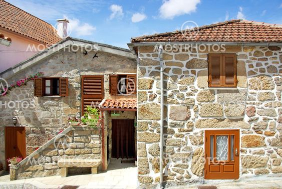 Houses at north of Portugal, Minho region.