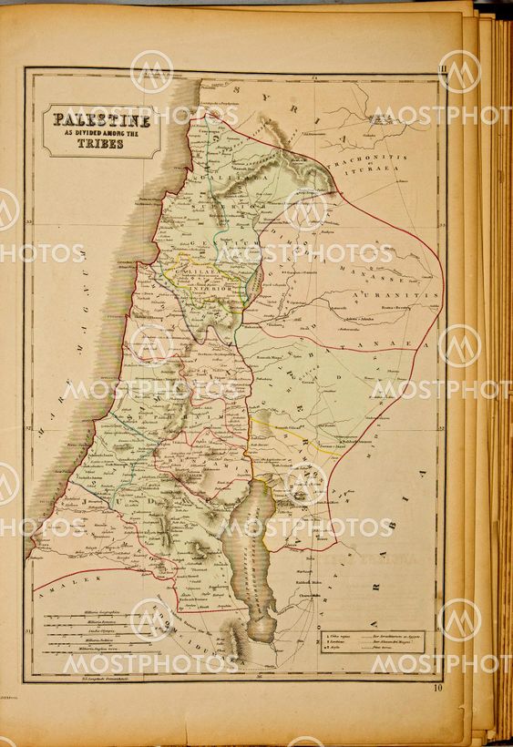 Palestine. Ancient map of the world