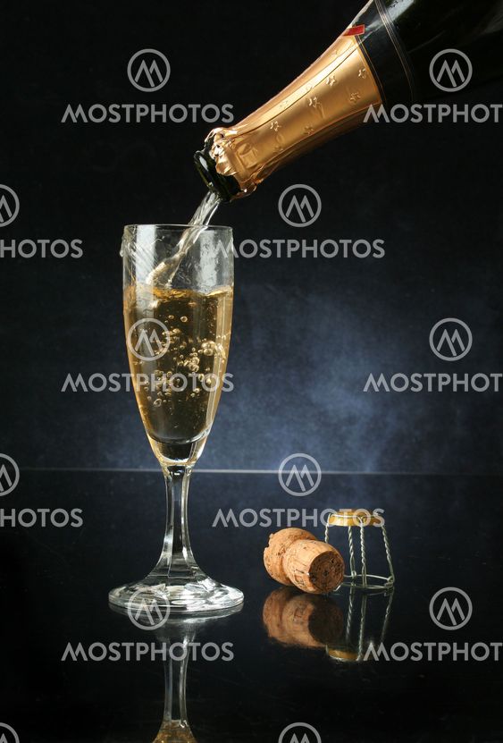 Pouring a champagne flute