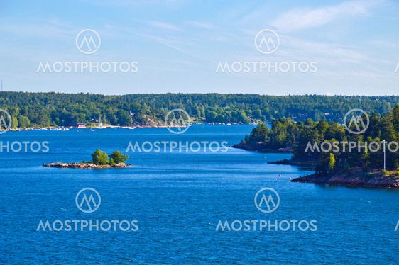 Swedish settlements on islets of Stockholm Archipelago in Baltic Sea, Sweden