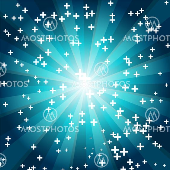 cross on blue background