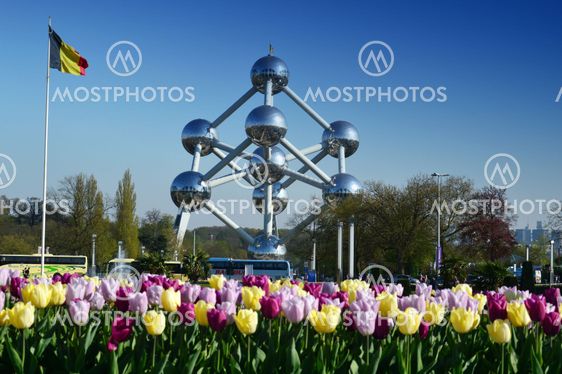 The Atomium, a building in Brussels originally constructed for Expo 58, the 1958 Brussels World's Fair.