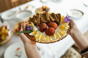 Traditional Easter breakfast food in Lithuania....