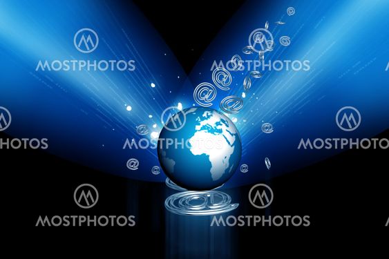 3d globe and business symbol