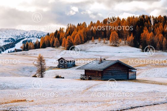 Magical and gorgeous scene in Dolomites mountain