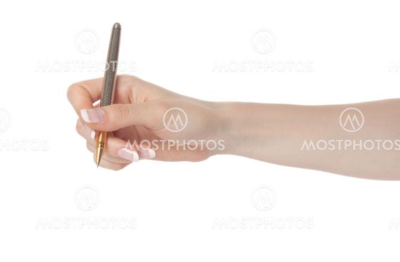 Woman hand writing with pen