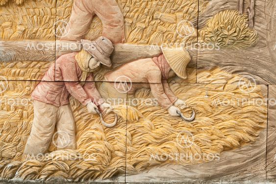 native molding art on wall in thai style