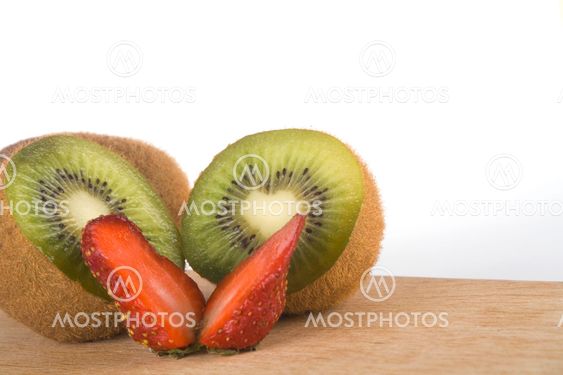 Kiwi and fresh strawberry