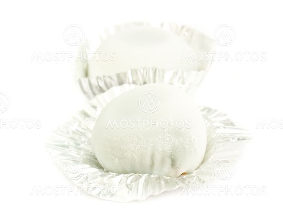 Candy Japanese Daifuku on the white background