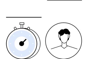 Stopwatch and Male Avatar Icon Representing Time...