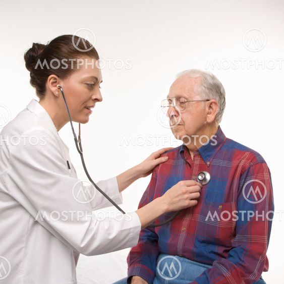 Man getting medical exam.