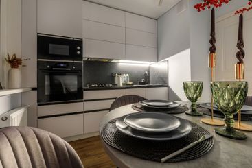 Elegant Dining Set in a Modern Kitchen with Natural Light