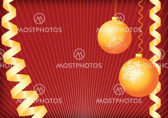 Christmas background. Gold and red.