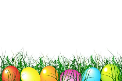 green gras and easter eggs