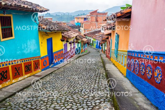 Colorful Cobblestone Street