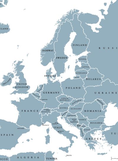 Europe Countries Political Map