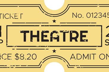 Vintage yellow theatre ticket dated September 21st,...