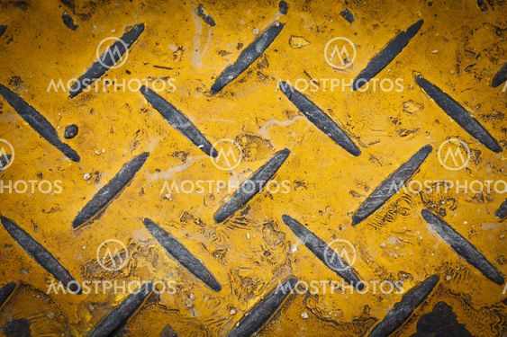 Steel floor plate paint with yellow pattern