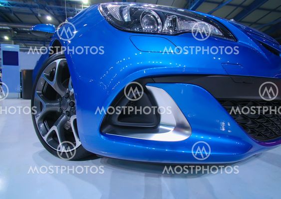 modern blue sports car