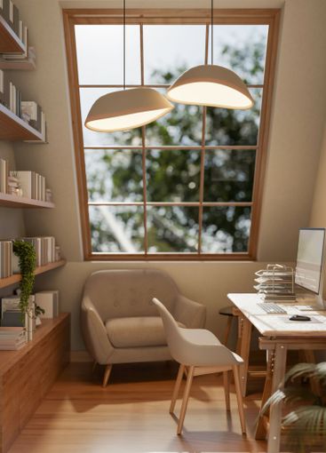 The interior design of a cozy contemporary home office...