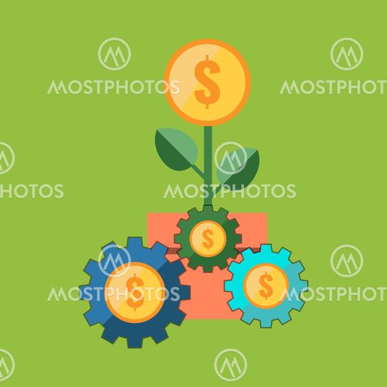 Profit strategy concept. Flat design stylish.
