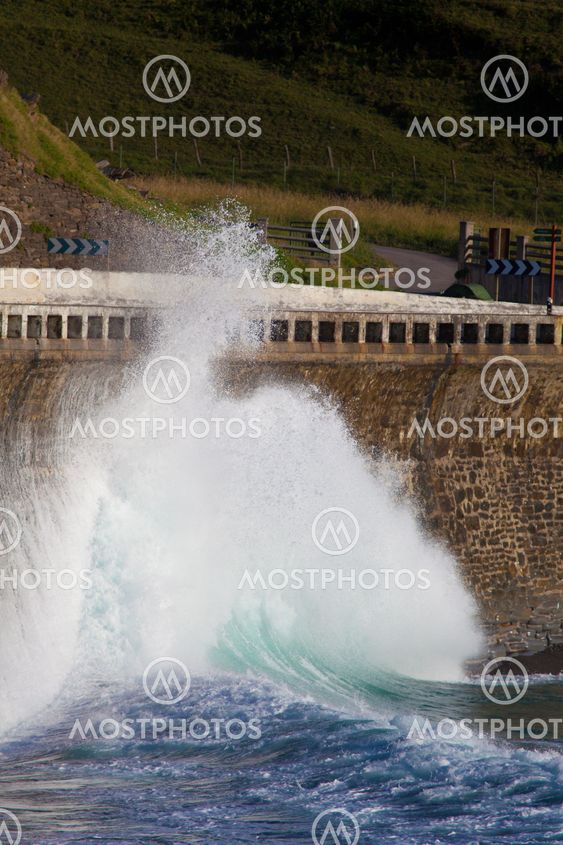 Waves in Zumaia, Gipuzkoa, Spain