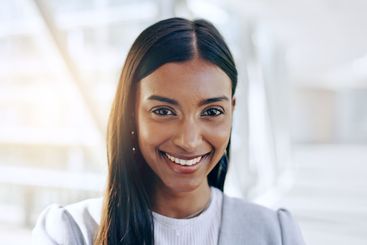 Professional portrait, smile and business woman...