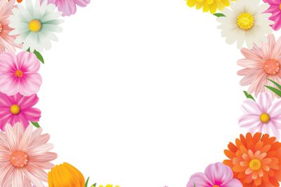 Hello spring circle frame greeting card and flowers...