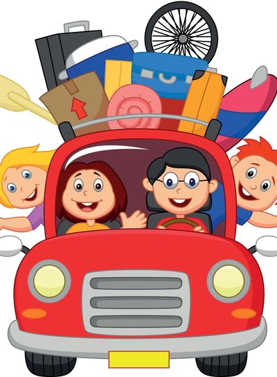 Family traveling with car