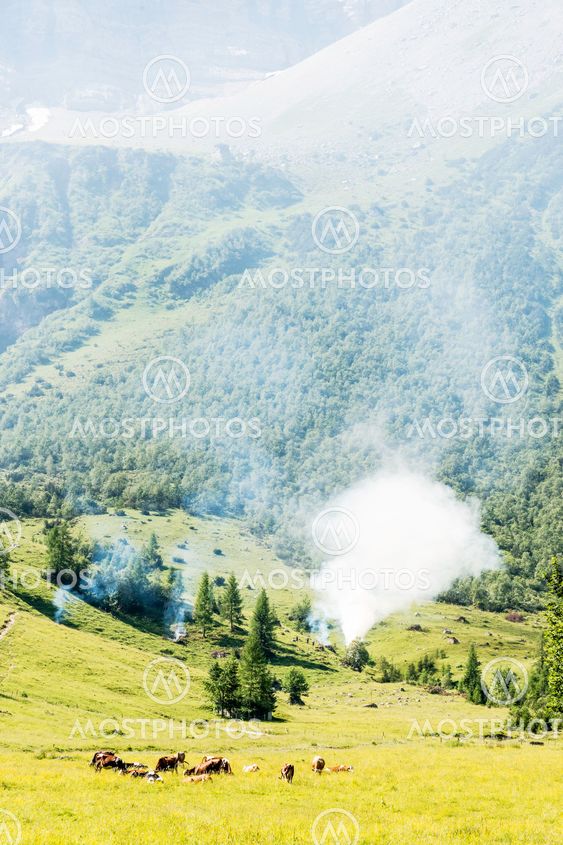 Smoke in Alps of Austria