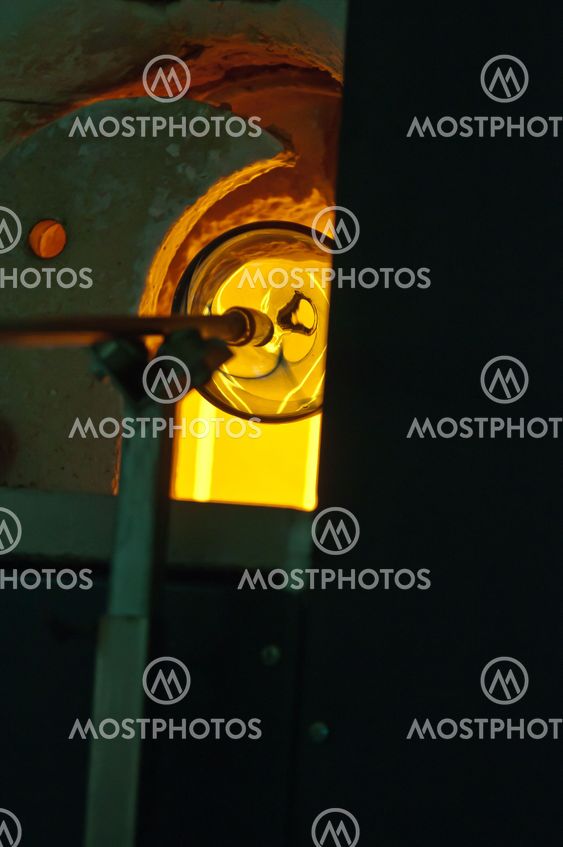 A glassblower at work