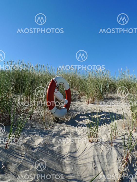 Lifebuoy in the sand