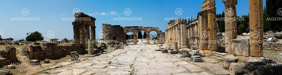 Pamukkale. Turkey. Ruins of Hierapolis, ancient city