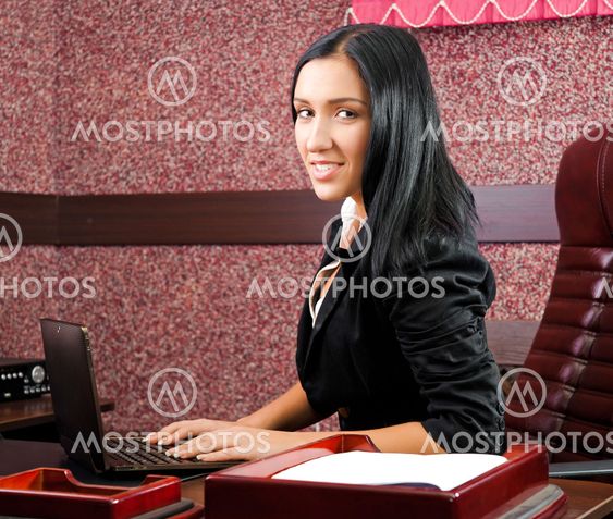 businesswoman with a computer