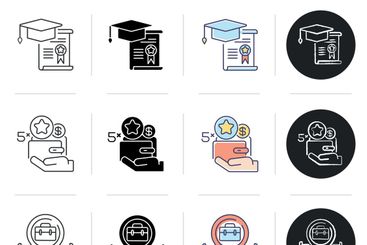 Company occupation icons set