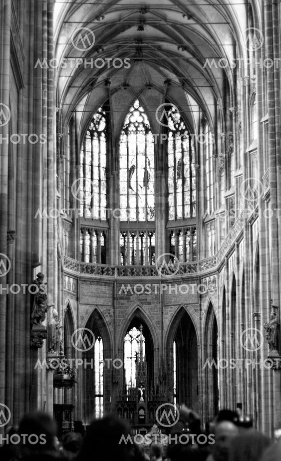 Interior of Saint Vitus's Cathedral in Prague