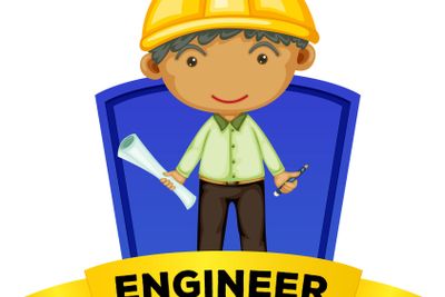 Occupation wordcard with engineer