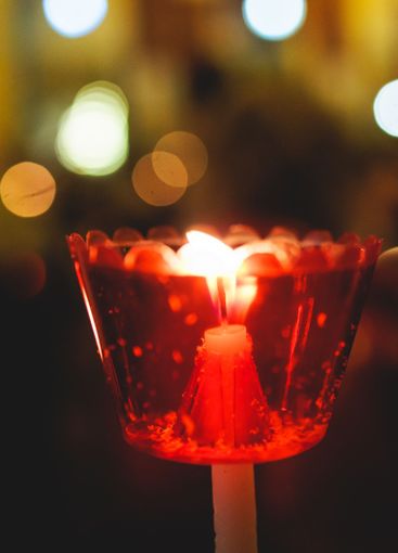 Greek Orthodox Christian Easter ceremony procession,...