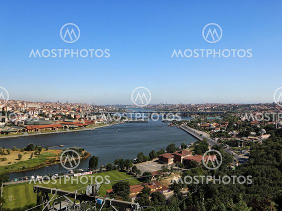 Istanbul seen from the top of Pierre Loti Hill with the Golden Horn in the foreground