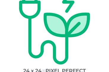 Green electricity duotone color ui icon