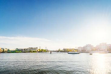 Stockholm and sea at sunset in Stockholm Sweden