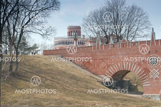 Big stone bridge in Tsaritsyno, Moscow