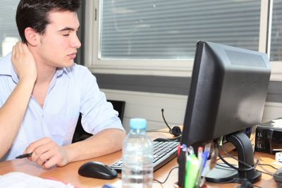 Exhausted office worker