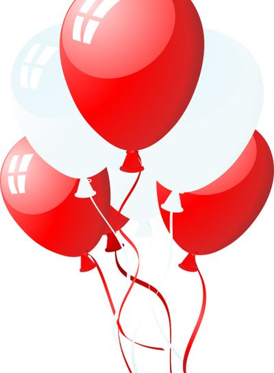 colourful balloons with glare