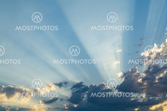 Sunbeam and Clouds in the Sky