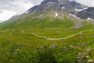 Dramatic norwegian landscape in cold summer
