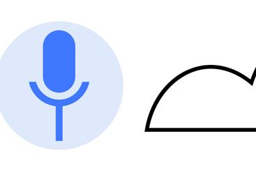 Abstract Microphone Icon with Minimalist Feather and...