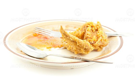 eaten fried chicken on the white background